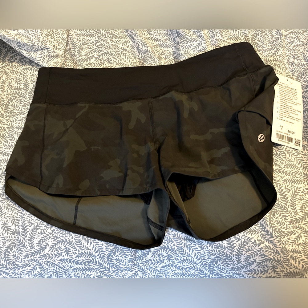 Lululemon Speed Up Short 2.5” Size 8 Camo Black